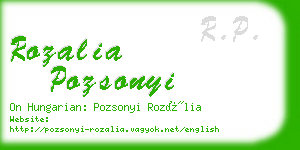 rozalia pozsonyi business card